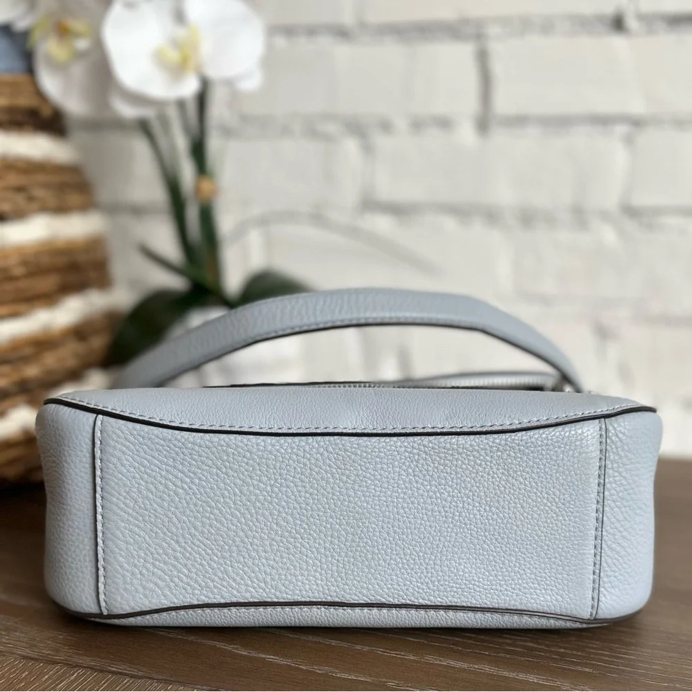 EUC $359 Kate Spade Jackson Medium Flap Shoulder Bag (Frosted Blue with Silver) - Picture 7 of 13